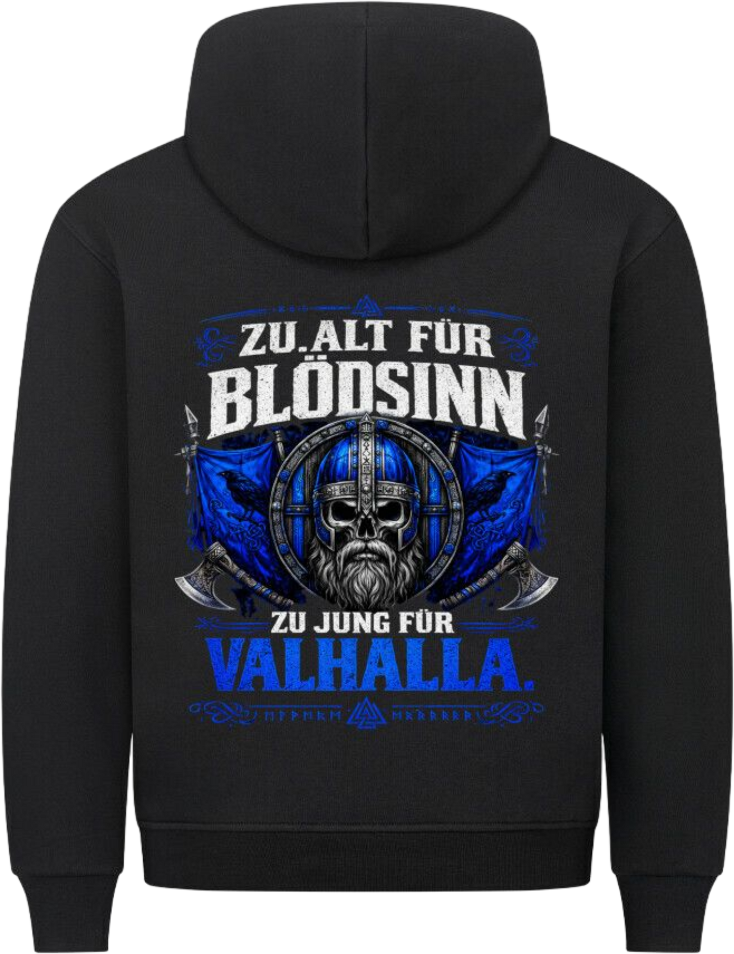 Premium Hoodie "Zu Jung für Valhalla"