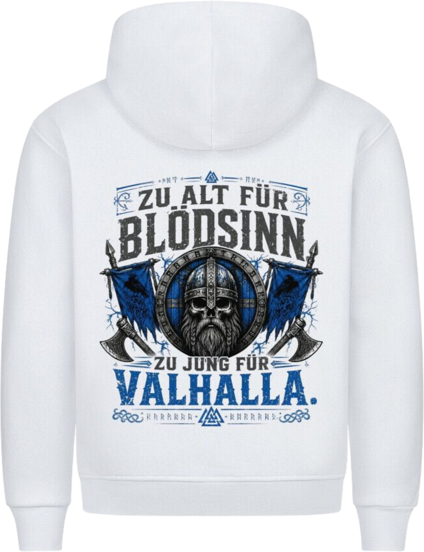 Premium Hoodie "Zu Jung für Valhalla"