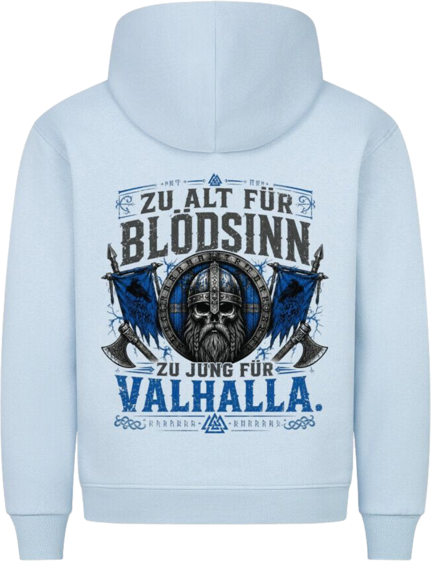 Premium Hoodie "Zu Jung für Valhalla"