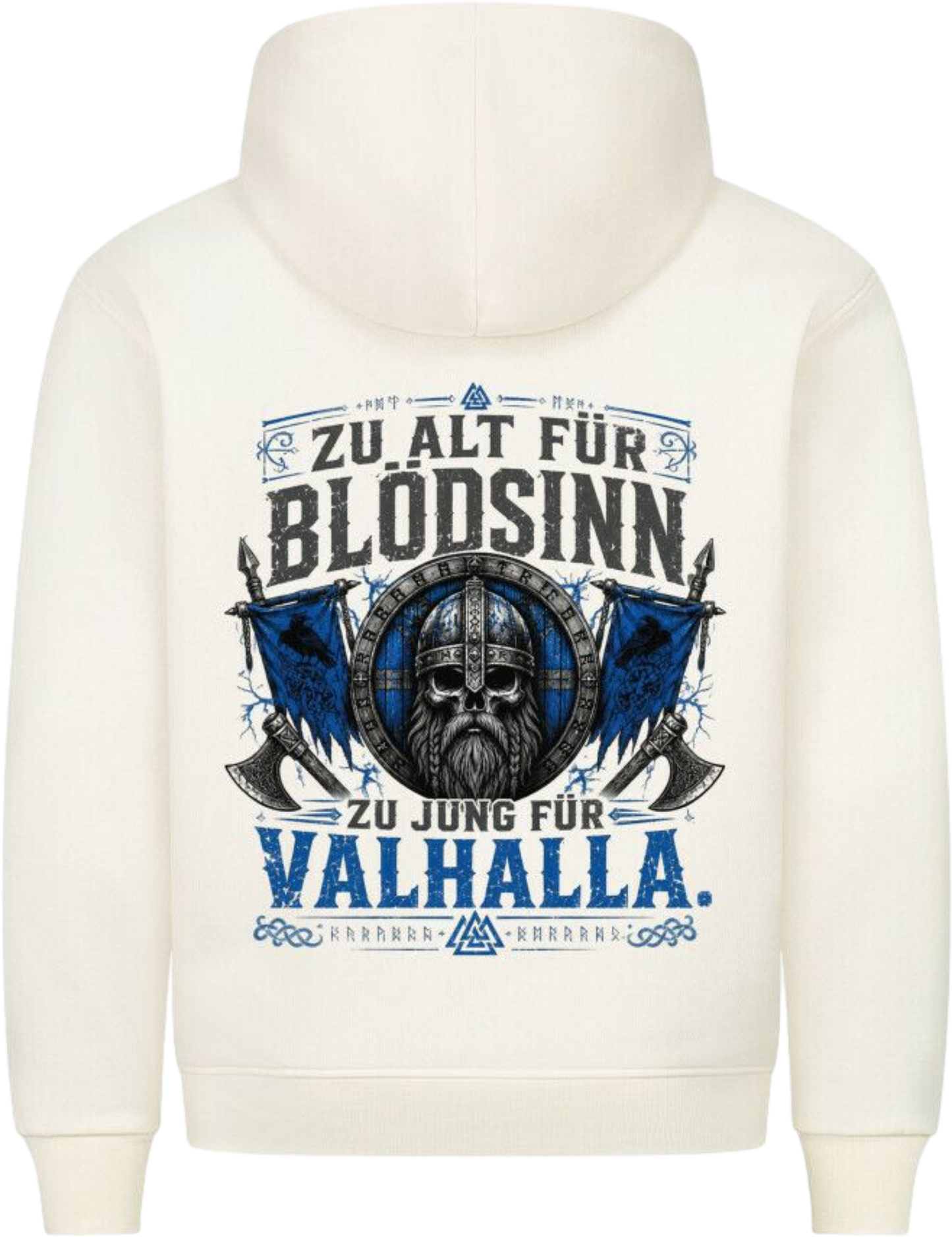 Premium Hoodie "Zu Jung für Valhalla"