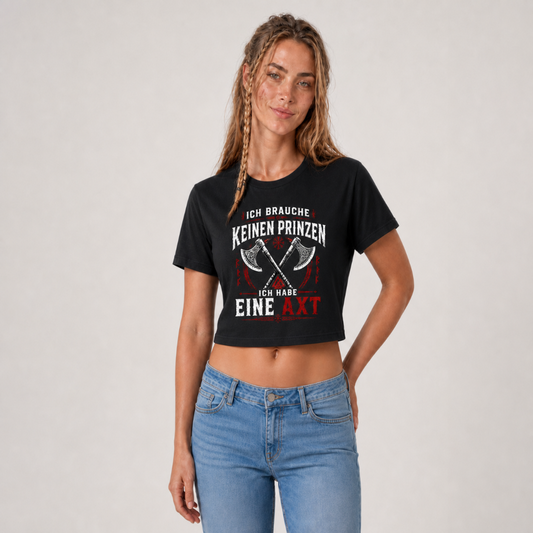 Cropped Tee "Ich habe eine Axt"