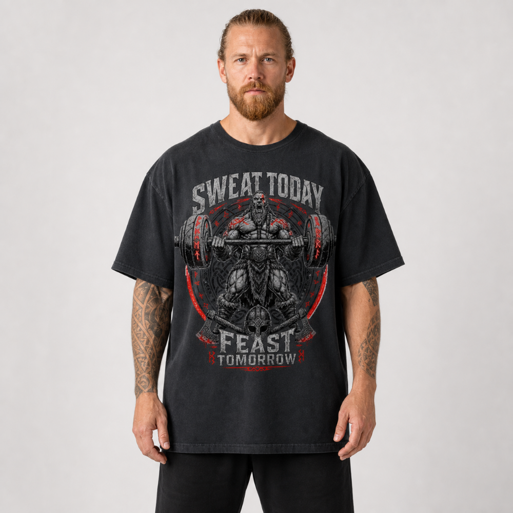 Oversized Shirt "Sweat today, Feast tomorrow"