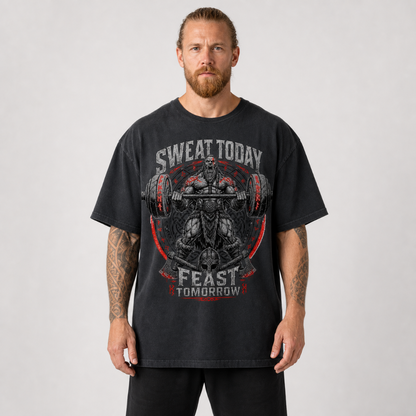 Oversized Shirt "Sweat today, Feast tomorrow"