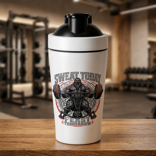 Fitness-Shaker "Sweat today, Feast tomorrow"